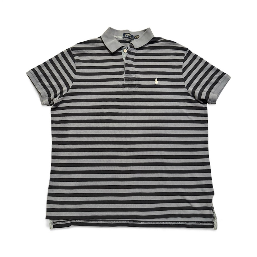 Polo Ralph Lauren Striped Polo Shirt – Men’s XL – Custom Fit Navy/Blue